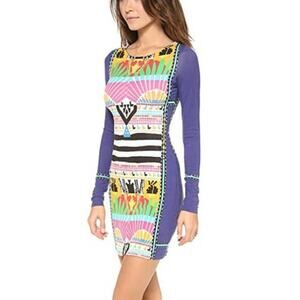 Mara Hoffman Sunrise Aztec Llama Fitted Bodycon Mini Dress